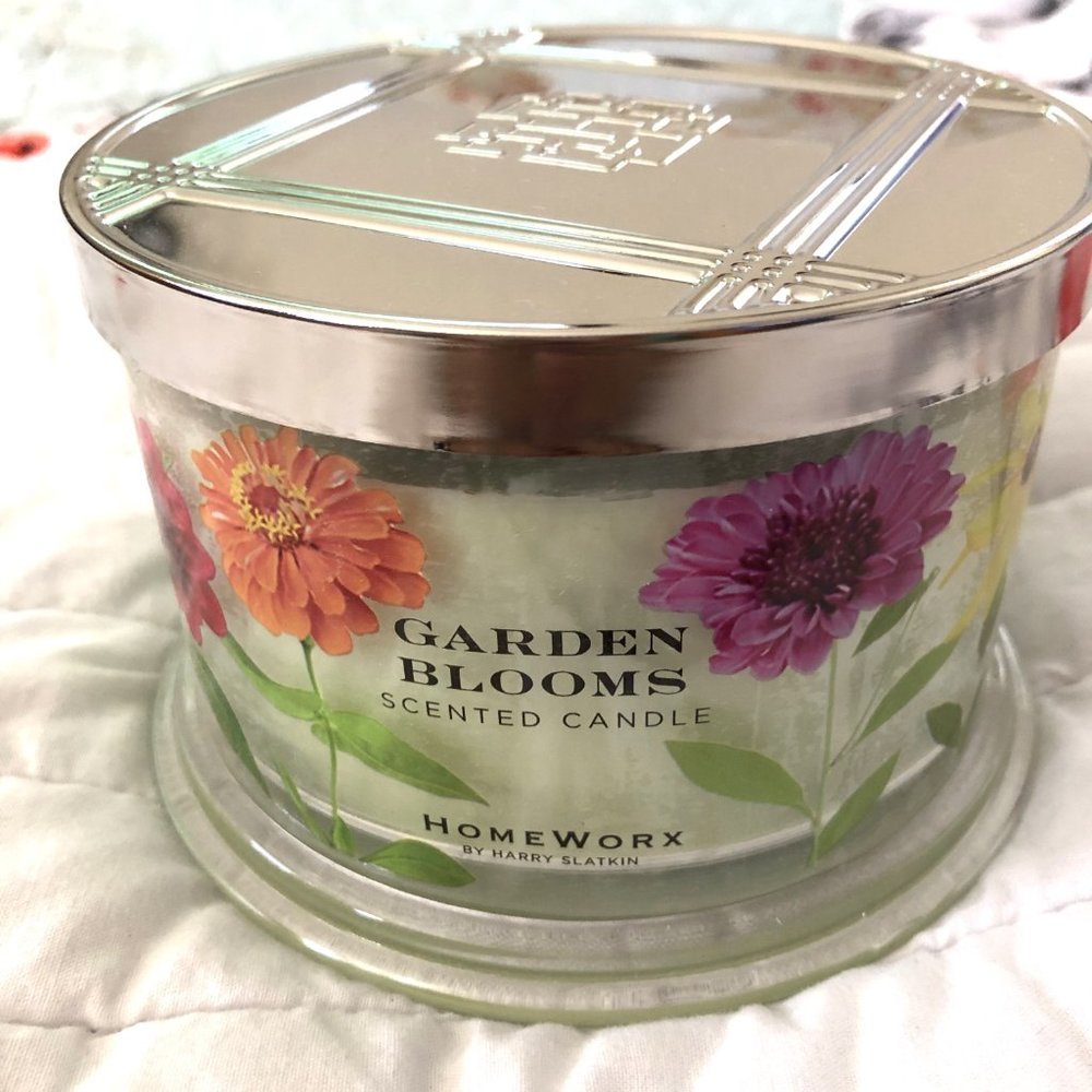 Homeworx Harry Slatkin Garden Blooms Floral 4 Wick Candle NEW